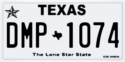 TX license plate DMP1074