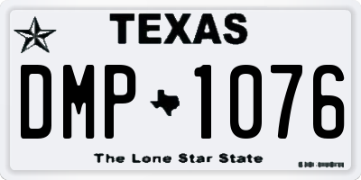 TX license plate DMP1076