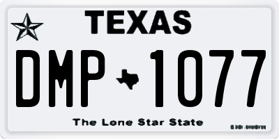 TX license plate DMP1077