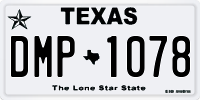 TX license plate DMP1078