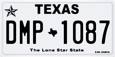 TX license plate DMP1087