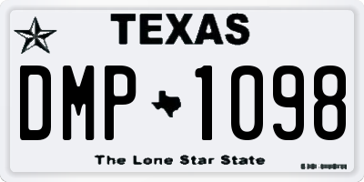 TX license plate DMP1098