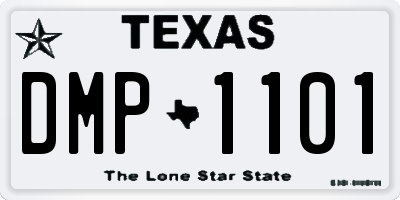 TX license plate DMP1101