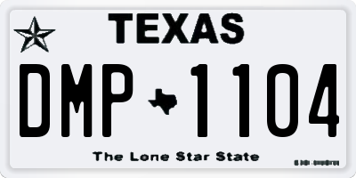 TX license plate DMP1104