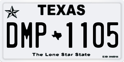 TX license plate DMP1105