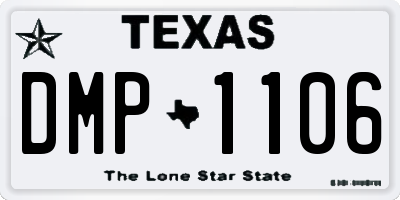 TX license plate DMP1106