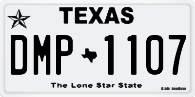 TX license plate DMP1107