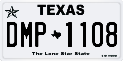 TX license plate DMP1108