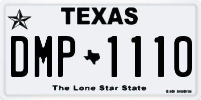 TX license plate DMP1110