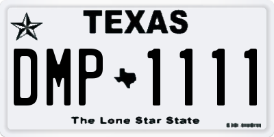 TX license plate DMP1111