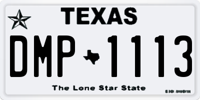 TX license plate DMP1113