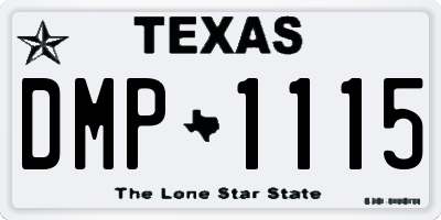 TX license plate DMP1115