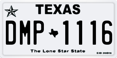 TX license plate DMP1116