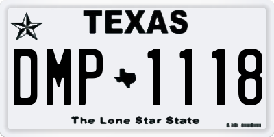 TX license plate DMP1118