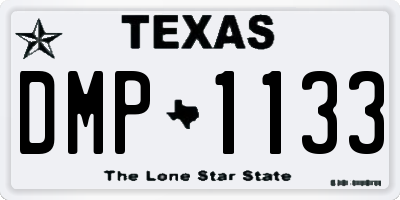 TX license plate DMP1133