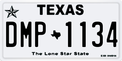 TX license plate DMP1134