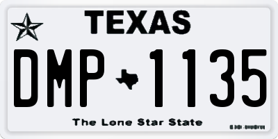 TX license plate DMP1135