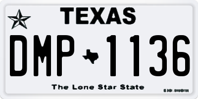 TX license plate DMP1136