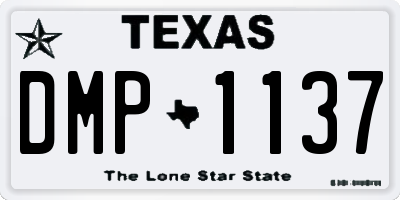 TX license plate DMP1137
