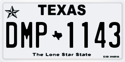 TX license plate DMP1143
