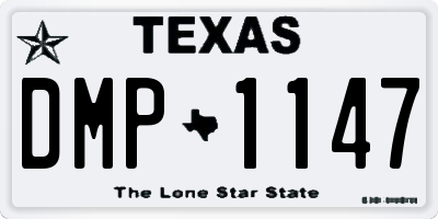 TX license plate DMP1147