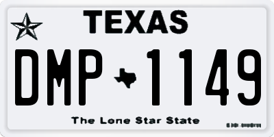 TX license plate DMP1149