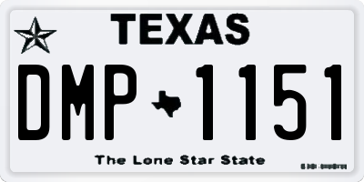 TX license plate DMP1151