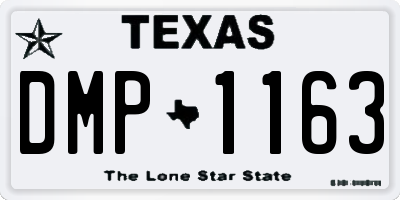 TX license plate DMP1163