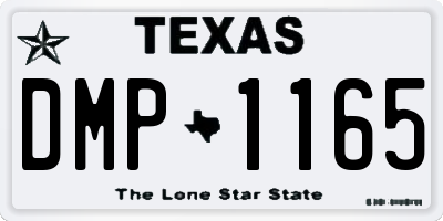TX license plate DMP1165