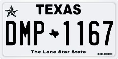 TX license plate DMP1167