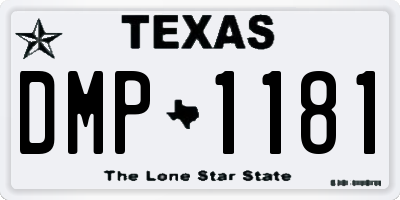 TX license plate DMP1181