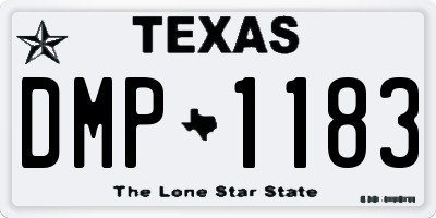 TX license plate DMP1183