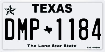 TX license plate DMP1184