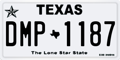 TX license plate DMP1187