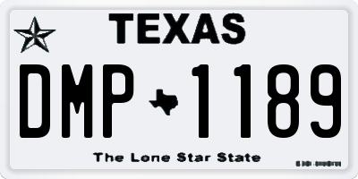 TX license plate DMP1189