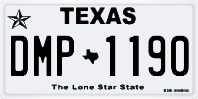 TX license plate DMP1190
