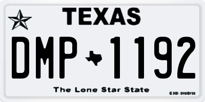 TX license plate DMP1192