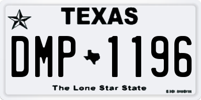 TX license plate DMP1196
