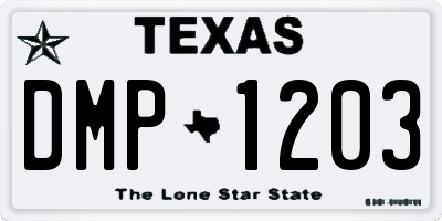 TX license plate DMP1203