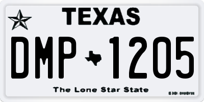 TX license plate DMP1205