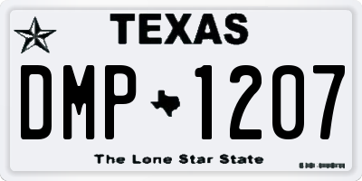 TX license plate DMP1207