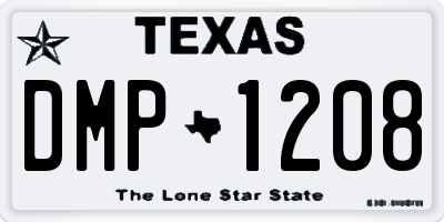 TX license plate DMP1208