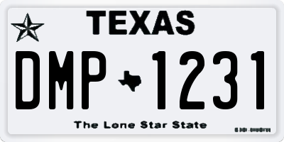 TX license plate DMP1231