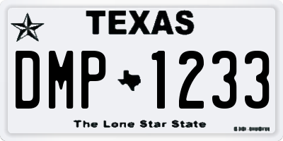 TX license plate DMP1233