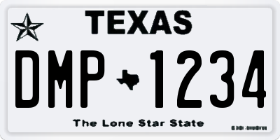 TX license plate DMP1234