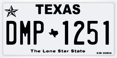 TX license plate DMP1251