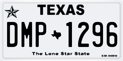 TX license plate DMP1296