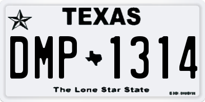 TX license plate DMP1314
