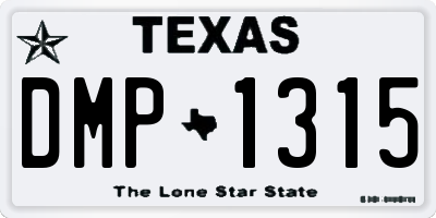 TX license plate DMP1315