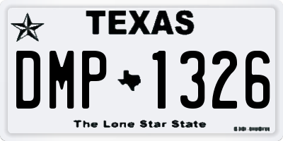 TX license plate DMP1326